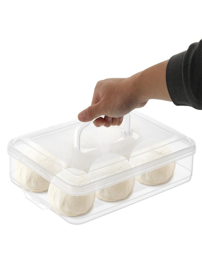 FMOACEN 3PCS Pizza Dough Proofing Box, 12.2 x 8.6 Inch Clear Plastic Pizza Dough Tray with Handle and Lid Bread Fermentation Storage Boxes Container Rectangular Household Pizza Dough Trays with Cover - Image 4